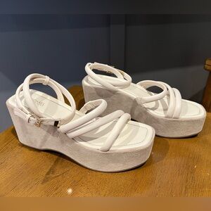 Michael Kors Cream Strappy Wedge Sandals
